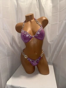 NPC competition FIGURE posing suit Purple hologram brand new never worn - Picture 1 of 5