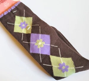 Gymboree Girls 5-7 "Cowgirls at Heart" Argyl Flower Knee Socks NWT Shoe sz 11-13 - Picture 1 of 2