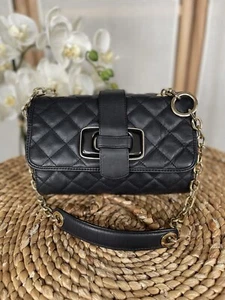 Jaeger black leather quilted over the shoulder bag - Picture 1 of 17
