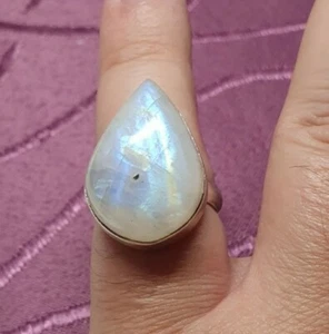 massiver  Silberring 925  Mondstein  59Top!!! - Picture 1 of 7