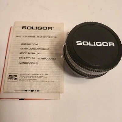 Soligor MP Auto Tele Convertidor Lente Cámara 2x Minolta MD con Estuche Foto 1 de 4