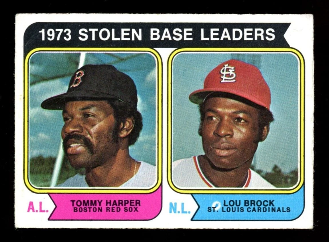 1974 TOP OPC O-PEE-CHEE #204 LOU BROCK HOF TOMMY HARPER VG-EX CARDINALS Leaders