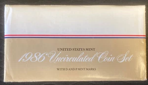 1986 US Mint P & D Uncirculated Mint Set - 10 coins - w/ OGP & COA - Picture 1 of 3