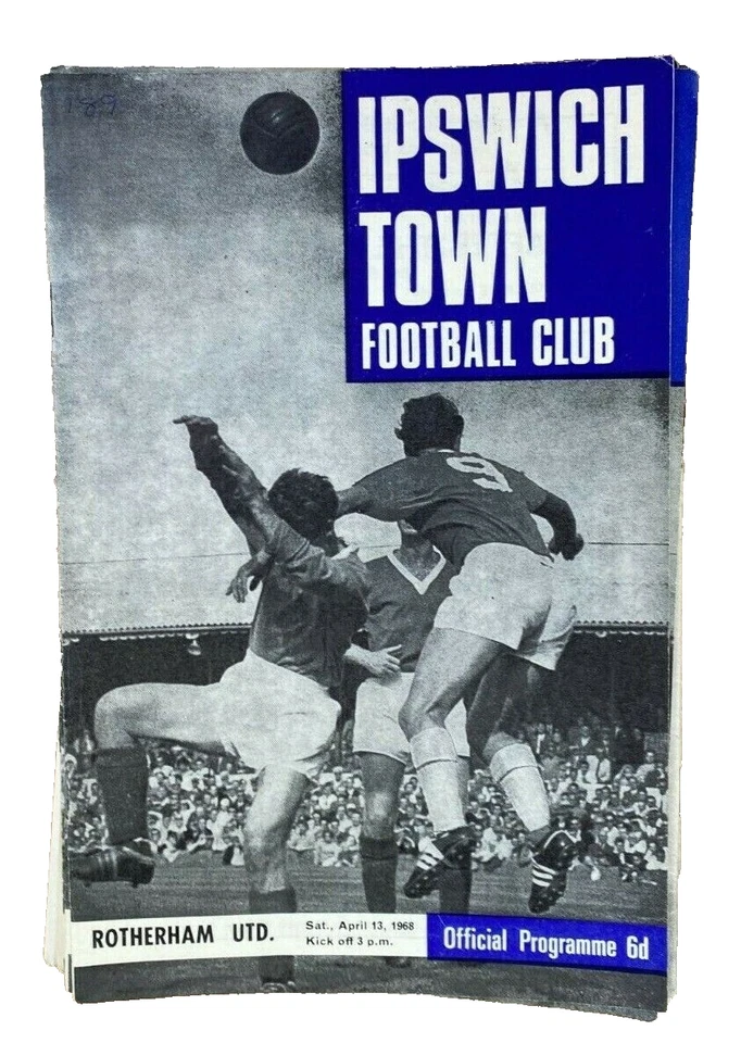 IPSWICH TOWN V ROTHERHAM UNITED - DIVISION TWO - 13/4/1968 - Image 1 of 1