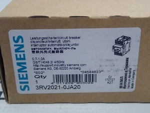 SIEMENS 3RV2021-OJA20 MOTOR PROTECTION CIRCUIT BREAKER 0.7-1.0A NEW - Picture 1 of 10