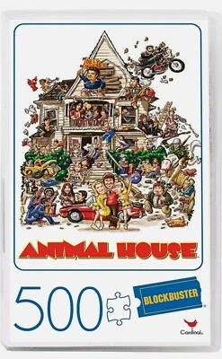 Animal House 500 Piece Jigsaw Puzzle Blockbuster Video Bookshelf Spinmaster - Image 1 of 2