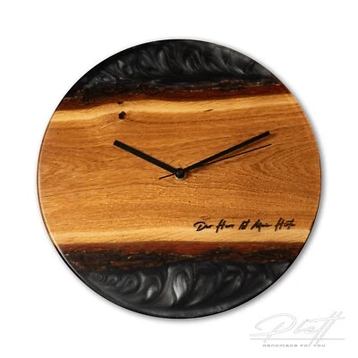 Wanduhr aus Naturholz und Epoxidharz,Handgefertigt,Handmade in Germany ,Geschenk - Bild 1 von 4