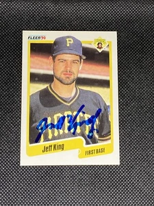 Jeff King Pittsburgh Pirates 1990 Fleer Signed Auto Card #469 ~ COA - Picture 1 of 3
