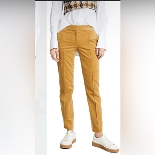 Tory Burch Devi pantaloni in velluto a coste giallo senape da donna taglia 32