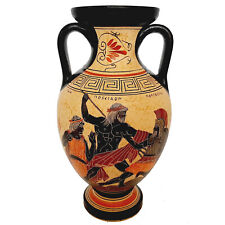 Greek Pottery vase Amphora 26cm,God Poseidon with Giant Polybotes