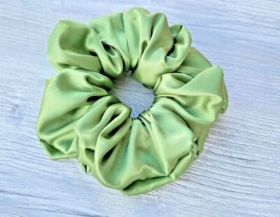 XXL Jumbo Women Charmeuse Pink Satin Scrunchie Elastic Mothers Day Birthday - Image 1 of 4
