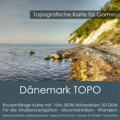 Dänemark Topo Karte Garmin 10m Höhenlinien DEM - 4 GB microSD Navi, PC & MAC - Bild 1 von 4