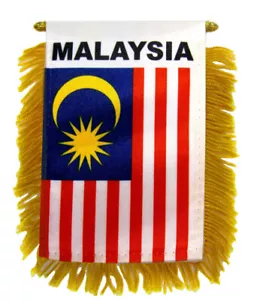 1 Dutzend Malaysia Mini Banner Flagge 4x6 Zoll International Rückspiegel Flagge - Bild 1 von 2