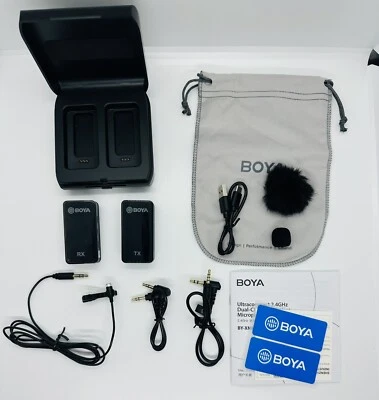 BOYA 无线 Lavalier 麦克风,XM6 K1 2.4G 小巧型专业翻领麦克风 — 第 1/4 张图片