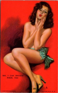 MUTOSKOP PINUP - "SEE I CAN IMITATE" - MOZERT - AP-UG - VINTAGE ARCADE KARTE - Bild 1 von 2
