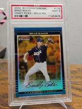 2002 Bowman Chrome Gold Refractor /50 Brad Baker PSA MT 9 POP 4