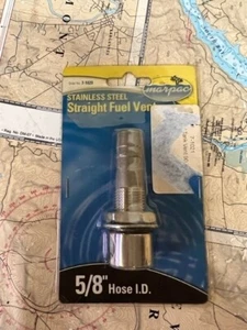 Marpac #7-1020 Stainless Steel 90o Straight Fuel Vent with Cover 5/8" Hose I.D. - Picture 1 of 1