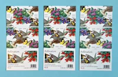 #4153-4156 POLLINATION | 3 BOOKLETS x 20 = 60 Stamps 41¢ FV$24.60 - Image 1 of 3