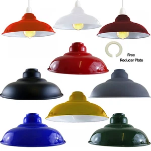 Plafoniera vintage paralume metallo facile montaggio sospensione paralume E27 - Foto 1 di 58