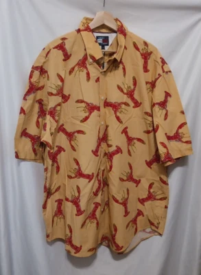 Tommy Hilfiger x Andy Warhol Oversized-Fit Lobster-Print Shirt Men 3XL Yellow - Image 1 of 4