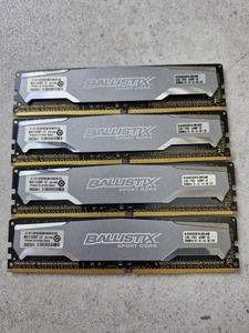 CRUCIAL BALLISTIX SPORT 16GB KIT 4X4GB DDR4 RAM PC4-19200 DDR4 2400MHz - Picture 1 of 3