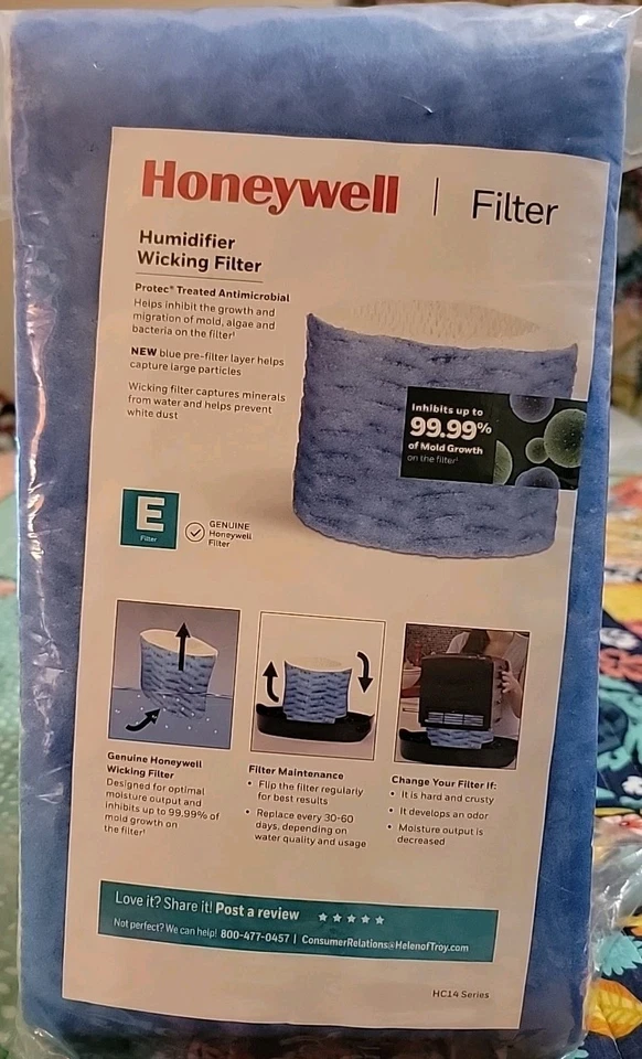 Genuine Honeywell HC14 Series Humidifier Wicking Filter E 2-Pack Open Bag