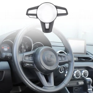 Matte Real Carbon Fiber Steering Wheel Button Trim For Mazda MX-5 Miata 2016-25 - Picture 1 of 23