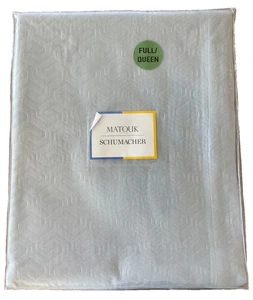 MATOUK SCHUMACHER~ATHENA~Queen/Full~Coverlet~2 PORCELAIN BLUE~100% Cotton~NWT~ - Picture 1 of 4