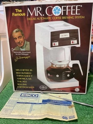 Joe DiMaggio Mr. Coffee MC-1AC RECIBO original y caja con folleto, todavía funciona. Foto 1 de 4
