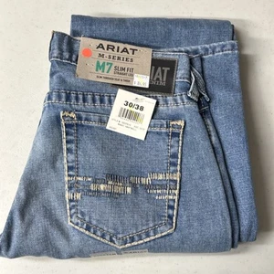 Ariat M7 Jeans Herren 30x38 Julian Slim Fit Straight Leg Hartwell Denim Cowboy Neu - Bild 1 von 13