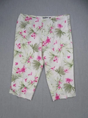 Pantalones Evan-Picone 24W Pierna Ancha Floral Mezcla de Lino Forrados Vacaciones Foto 1 de 4