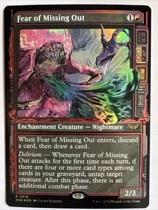 MTG ~ Fear of Missing Out (Borderless Foil) ~ Duskmourn ~ Near Mint ~ Rare - Bild 1 von 2