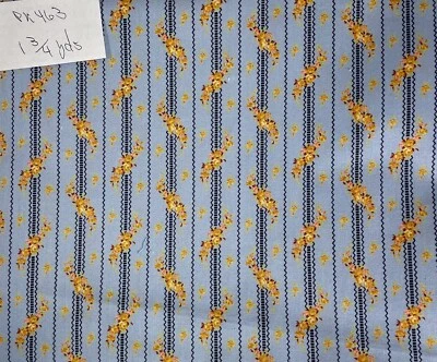 Tela de edredón RJR Little Pretties flores azules y amarillas 1 3/4 yardas Foto 1 de 4