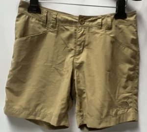 The North Face Womens Chino Shorts Size 4 Tan Nylon Cargo Pocket 6" Inseam - Picture 1 of 11
