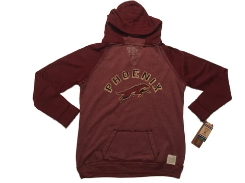 Phoenix Coyotes Retro Brand WOMEN Maroon Fleece Pullover Hoodie Sweatshirt Cover