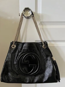Gucci soho Black patent handbag  - Picture 1 of 11