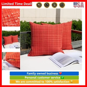 16x16 Waterproof Red Pillow Covers for Garden & Home - Set of 2 Decorative Shams - Picture 1 of 9