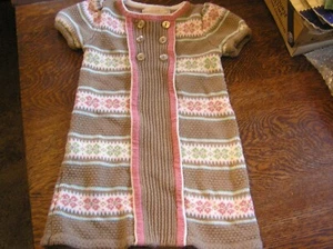 Maggie & Zoe Baby Girl 18 M Fair Isle Pattern Double Breasted Knit Sweater Dress - Picture 1 of 4