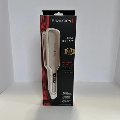 NEW Remington Shine Therapy Argan Oil & Keratin 2" Ceramic Flat Iron - Image 1 of 4