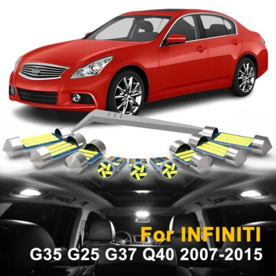 12x White Interior LED Lights Map Bulbs for INFINITI G35 G25 G37 Q40 2007-2015 Foto 1 de 4