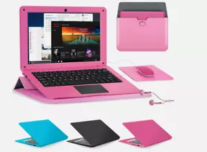 Windows 10 Laptop 10.1" Quad Core Computer Mini Netbook WiFi Webcam (pink) - Picture 1 of 5