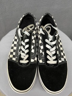 Zapatos Vans Old Skool para Jóvenes 6.5 Checkerboard Negro Blanco Cordones Skater Hip Hop Foto 1 de 4