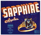 ORIGINAL CRATE LABEL VINTAGE WENATCHEE 1940S SAPPHIRE GOLD RING JEWELRY WASH.