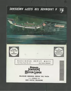 Ca 1950's Post Card Howard Johnson Motor Lodge Special Fold Out Reservation Card - Picture 1 of 2