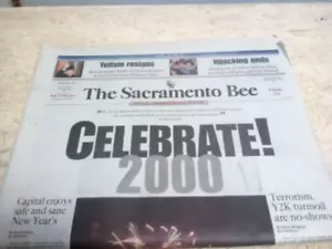 1 de enero 2000 Milenio Año Nuevo Periódico Histórico Y2K Papel Conmemorativo - Imagen 1 de 3