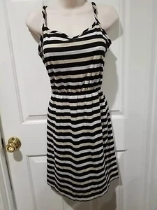 Calvin Klein gestreiftes schimmerndes Kleid mit verstellbaren Trägern | Größe: 10 - Damen neu ohne Etikett - Bild 1 von 10