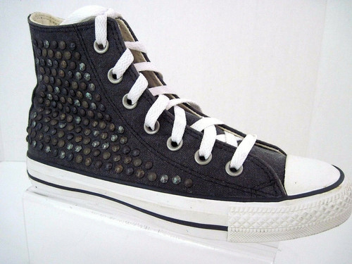 Sneakers alte CONVERSE All Star Chuck Taylor con borchie nere da donna taglia 6 5