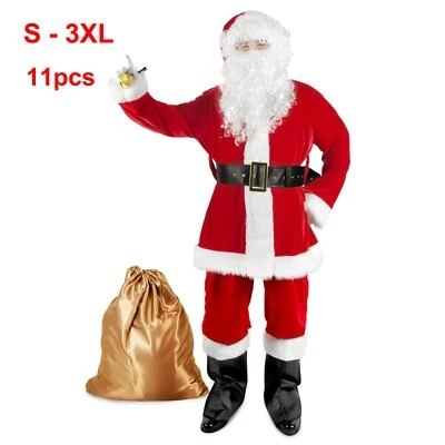 Men's Deluxe Santa Suit 11pc. Christmas Adult Santa Claus Costume - Image 1 of 4