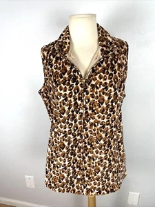Quacker Factory Animal Print Vest, Sequins, Size L, NWOT - Picture 1 of 5