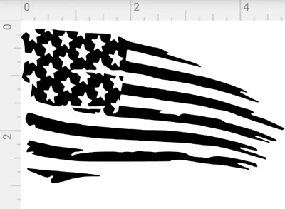 Distressed  American flag  Vinyl Decal Sticker | Ripped Torn USA 5" - Image 1 of 3